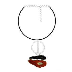 black-cord-necklace-with-sterling-silver-circular-pendant-and-agate-stones