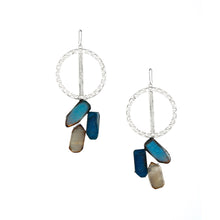 Load image into Gallery viewer, STERLING SILVER FILIGREE HOOP EARRINGS WITH AGATE STONES
