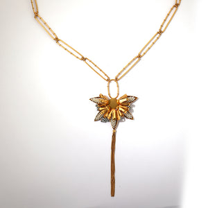 Sun soaked maize y-chain necklace