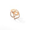 Twin-dew drop gold plated ring