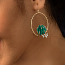 Load image into Gallery viewer, Sea Green Anemone and Pearls Earrings

