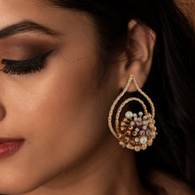 Load image into Gallery viewer, Double drop Contemporary Earrings by samyuktha menon
