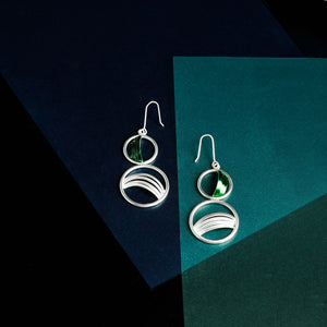 DUAL VALLEY GREEN EARRING