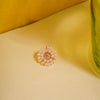 GOLD PLATED ROUND PEARL & POLKI NOSE PIN