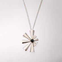 Load image into Gallery viewer, Customizable Pearl Starburst Locket with chain in 92.5 silver
