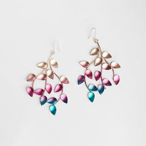 Limited Edition Coloured Drop Leaf earring (small)