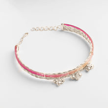 Load image into Gallery viewer, Limited Edition Rope and Coloured Acrylic choker with Ghungroo (Pink)
