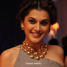 Load image into Gallery viewer, GOLD PLATED LATIFOLIA NECKPIECE WORN BY TAPSEE PANNU
